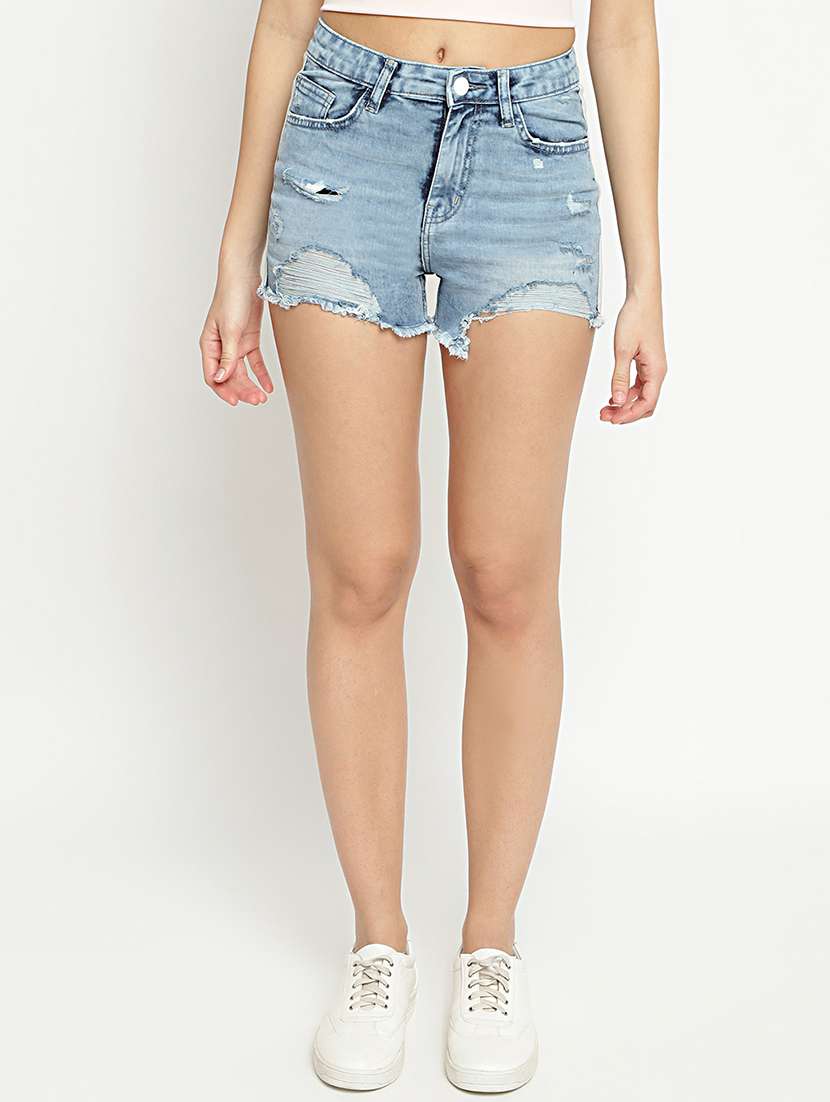 blue solid regular short