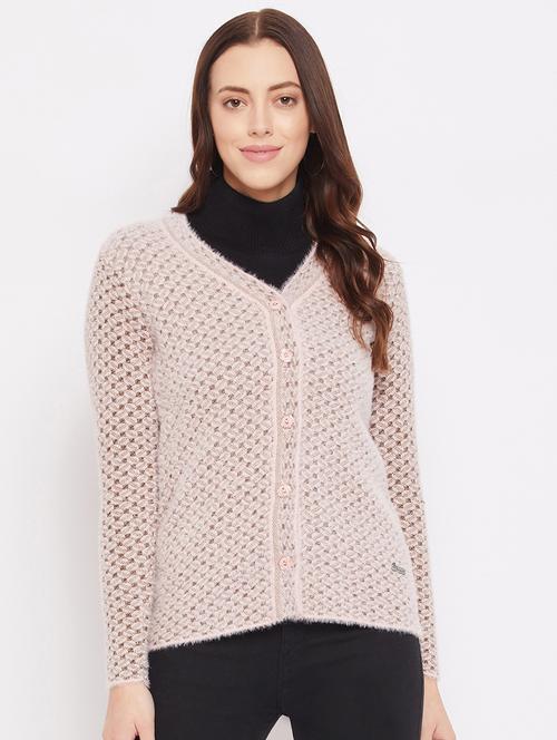 pink solid cardigan - 18229836 - Standard Image - 0