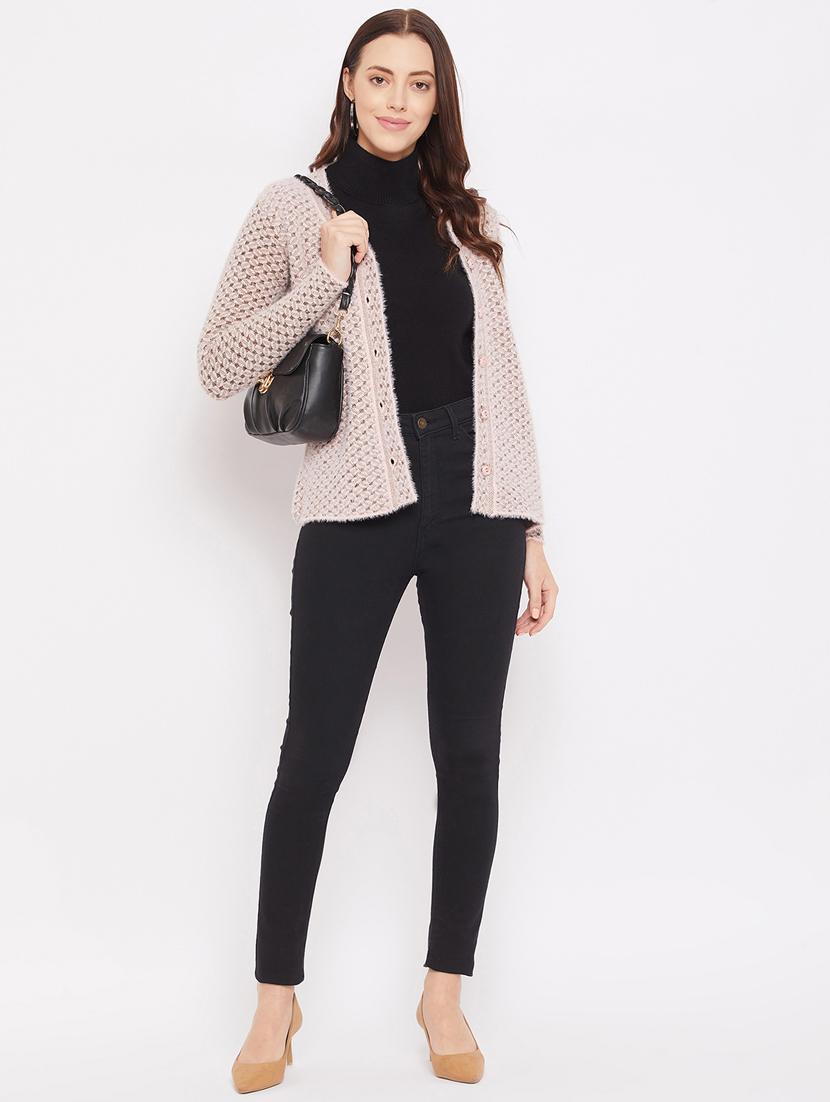 pink solid cardigan - 18229836 - Standard Image - 3