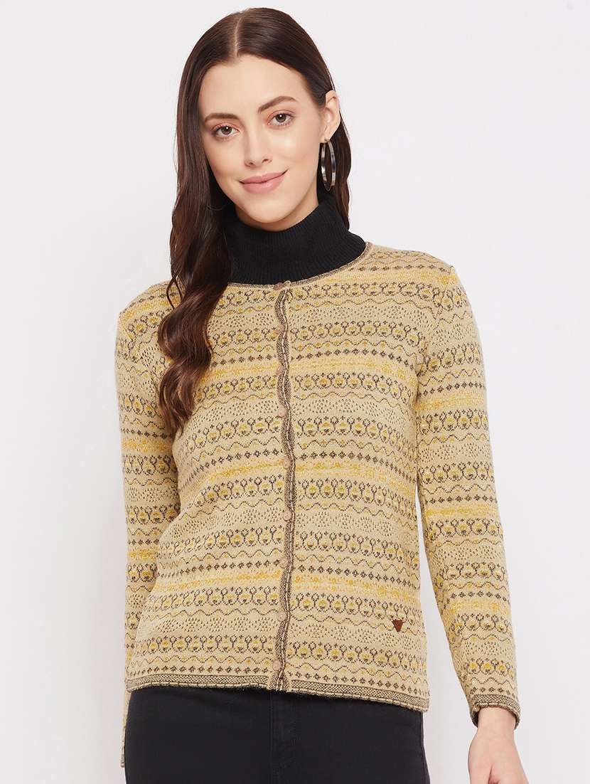 yellow printed cardigan - 18229843 - Zoom Image - 0