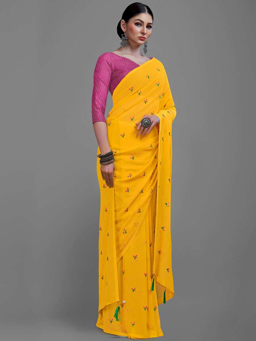 women's embroidered saree with blouse - 18229865 -  Standard Image - 3