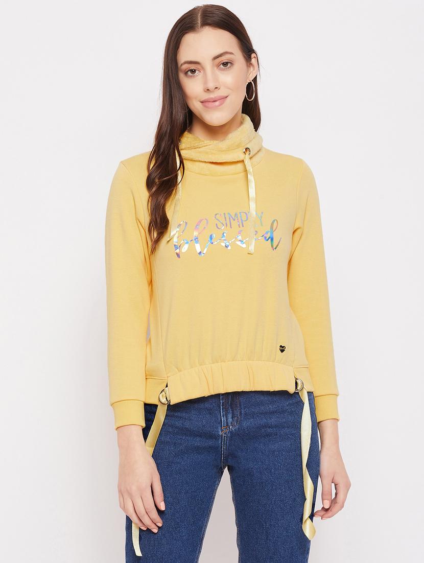 yellow printed regular sweatshirt - 18229878 - Zoom Image - 0