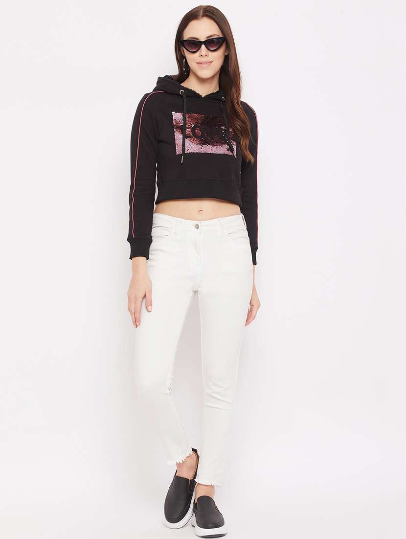 black printed hoodies sweatshirt - 18229880 - Standard Image - 3