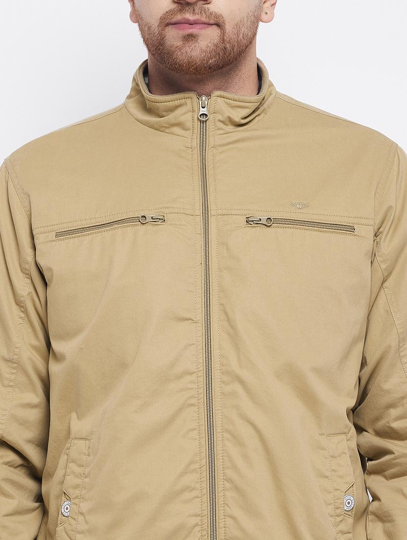 beige solid bomber jacket - 18229920 - Standard Image - 5