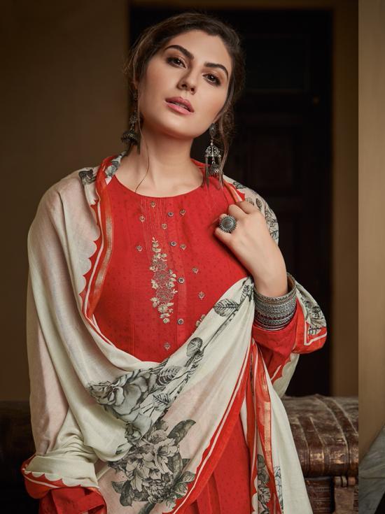 top: muslin printed with embroidery bottom  - 18230227 -  Zoom Image - 0