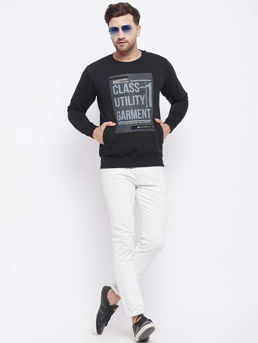 black chest-printed sweatshirt - 18230241 -  Standard Image - 3