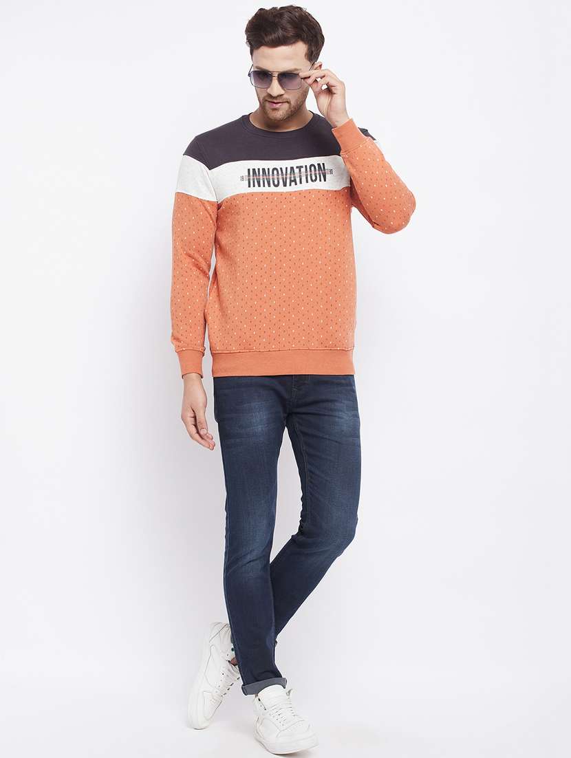 peach color-blocked sweatshirt - 18230244 -  Standard Image - 3