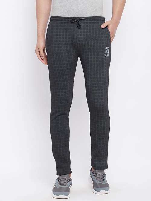 black checkered track pant - 18230267 - Standard Image - 0