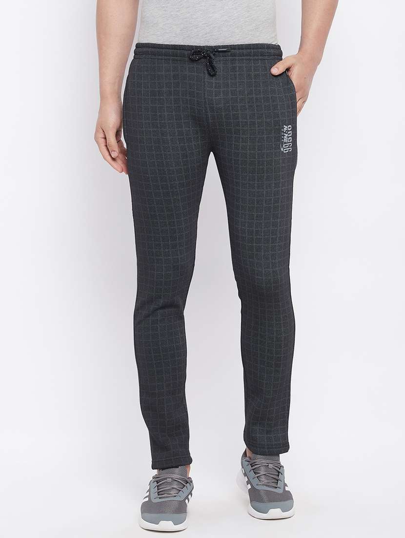 black checkered track pant - 18230267 - Zoom Image - 0
