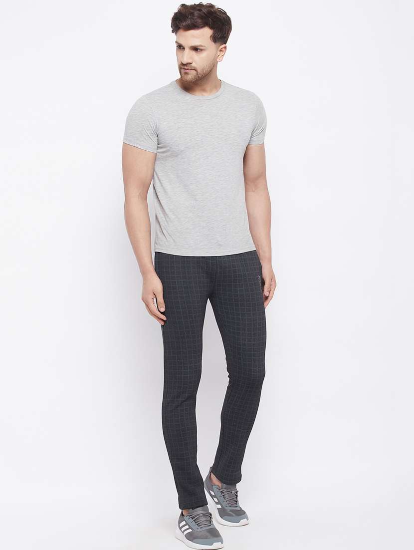 black checkered track pant - 18230267 - Standard Image - 3