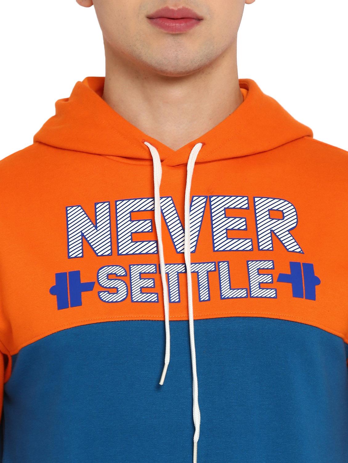 orange chest-printed cut & sew hooded sweatshirt - 18230342 - Standard Image - 5