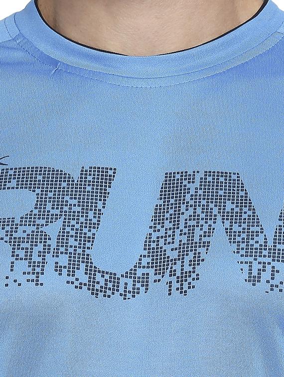 turquoise-blue chest-printed t-shirt - 18230416 - Standard Image - 3