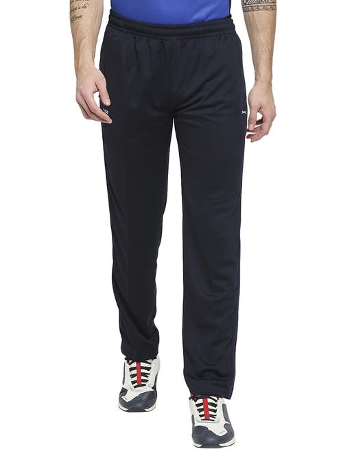 navy blue solid track pant - 18230423 -  Standard Image - 0