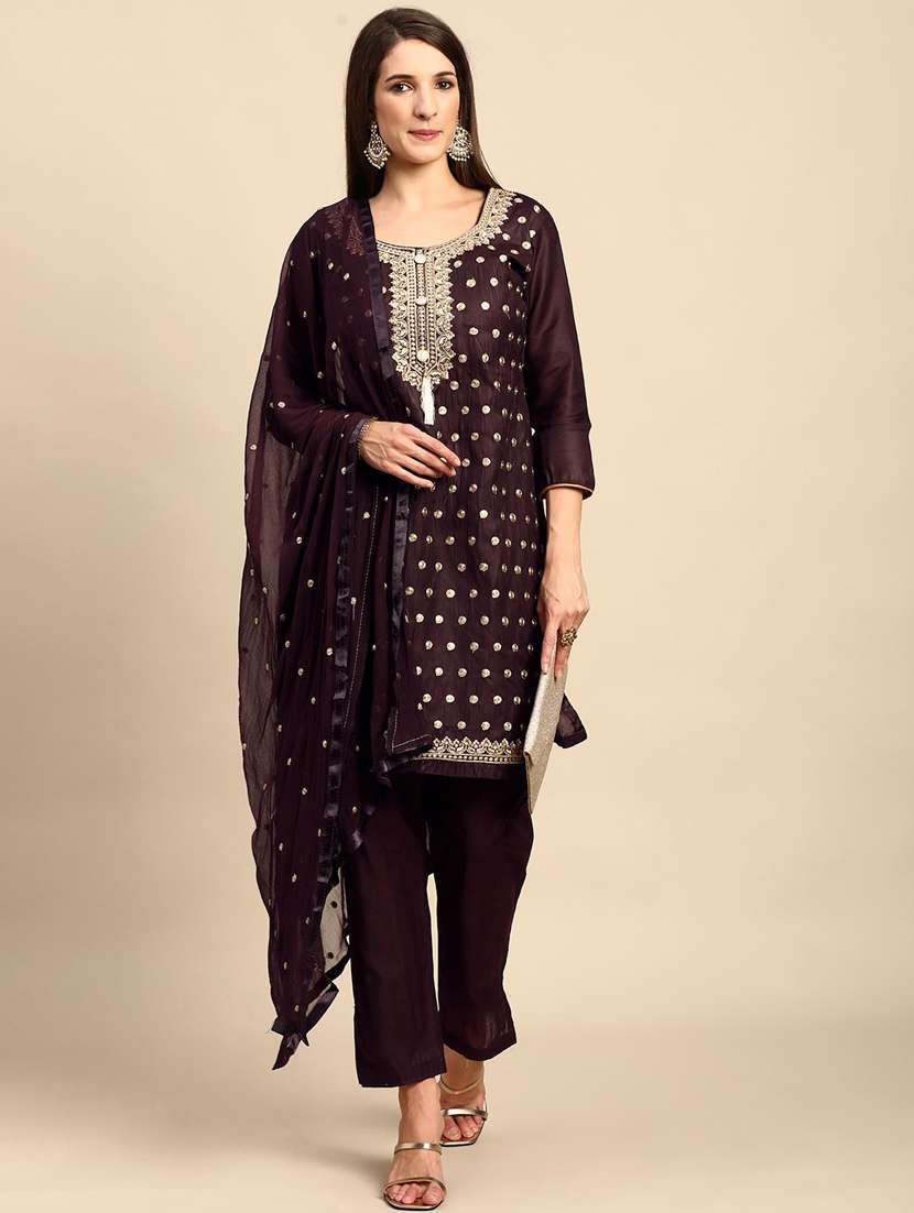 embroidered unstitched suit set