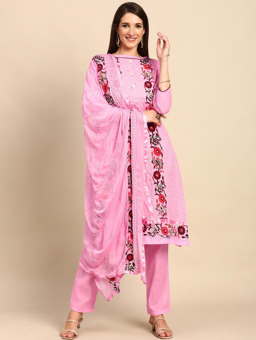 black and pink dress material