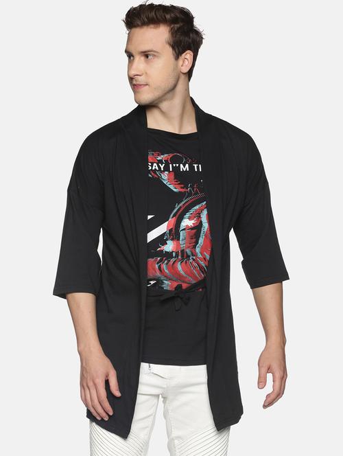 black back-printed cardigan - 18230879 - Standard Image - 0