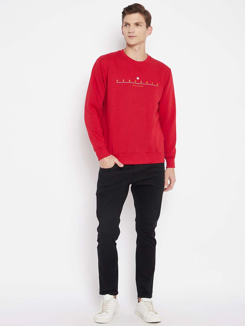 red chest printed sweatshirt - 18230951 -  Standard Image - 3
