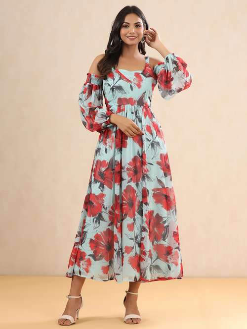 women's fit & flare floral dress - 18231018 -  Standard Image - 0