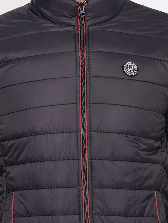 black solid quilted jacket - 18231149 -  Standard Image - 5