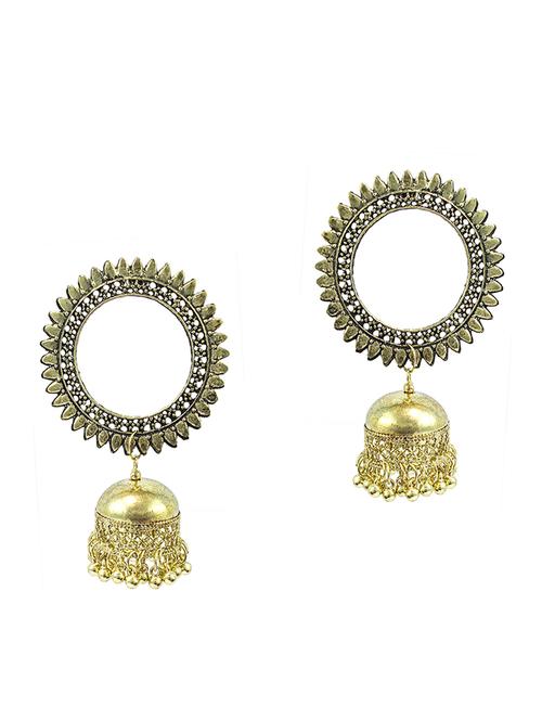 gold metal jhumka earring - 18231333 -  Standard Image - 0