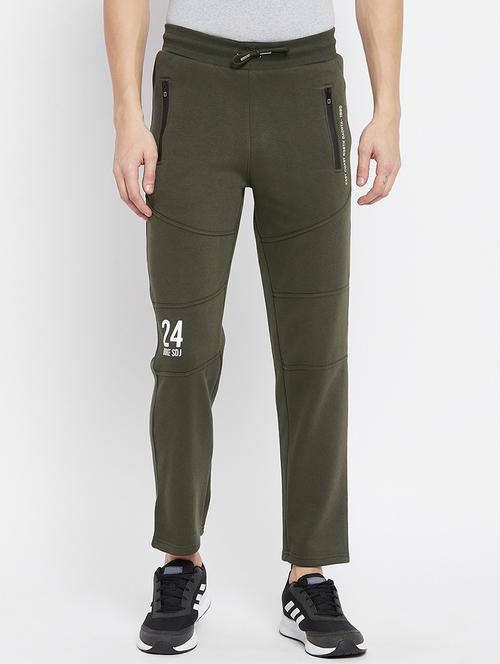 olive-green solid track pant - 18231511 - Standard Image - 0