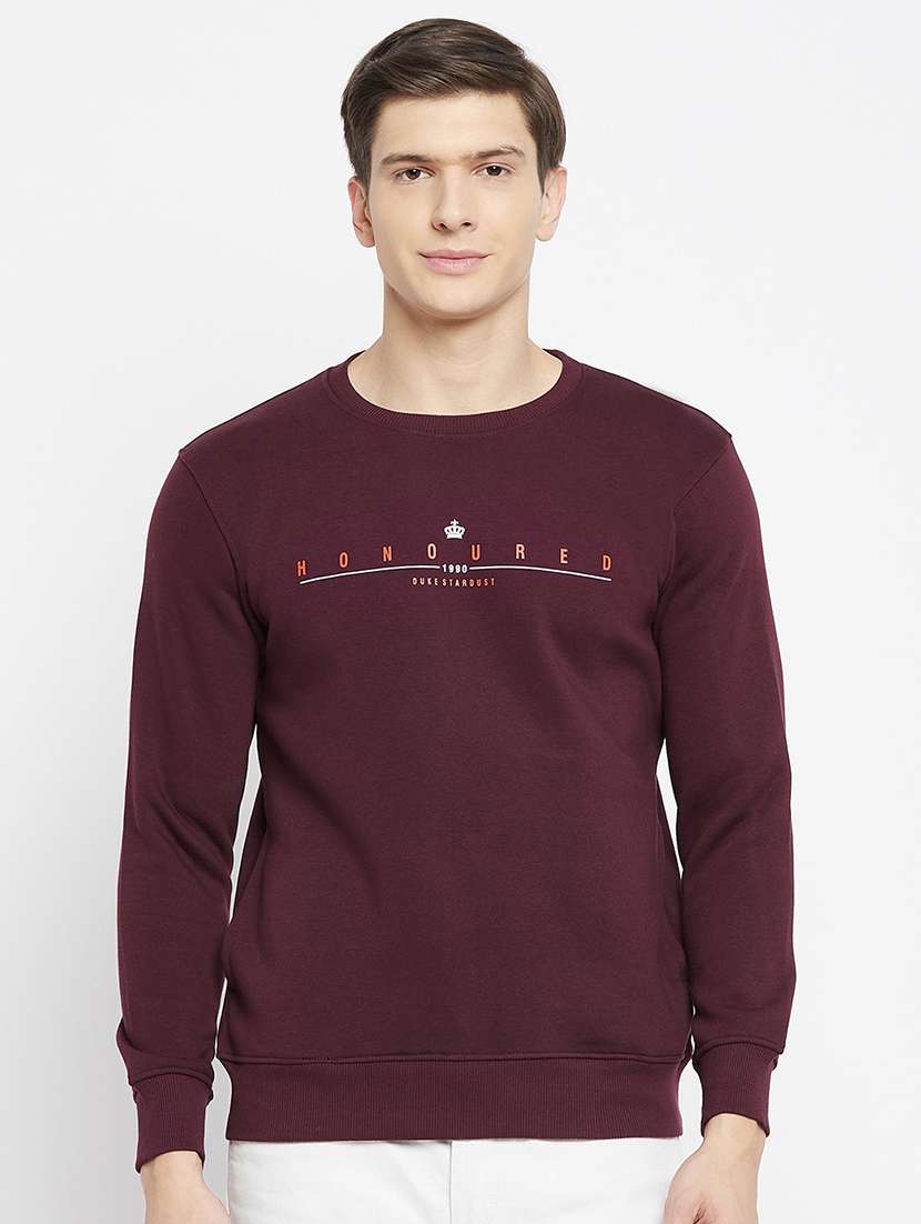 magenta chest printed sweatshirt - 18231765 -  Zoom Image - 0