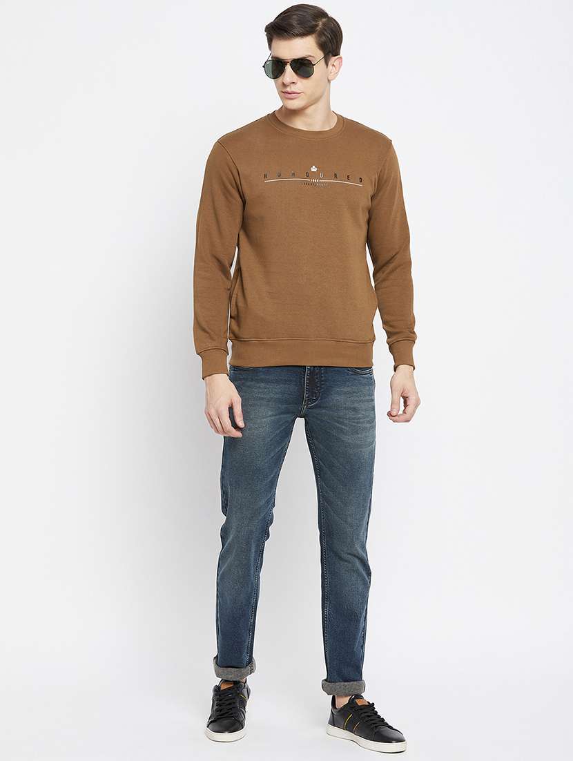 brown chest printed sweatshirt - 18231766 -  Standard Image - 3