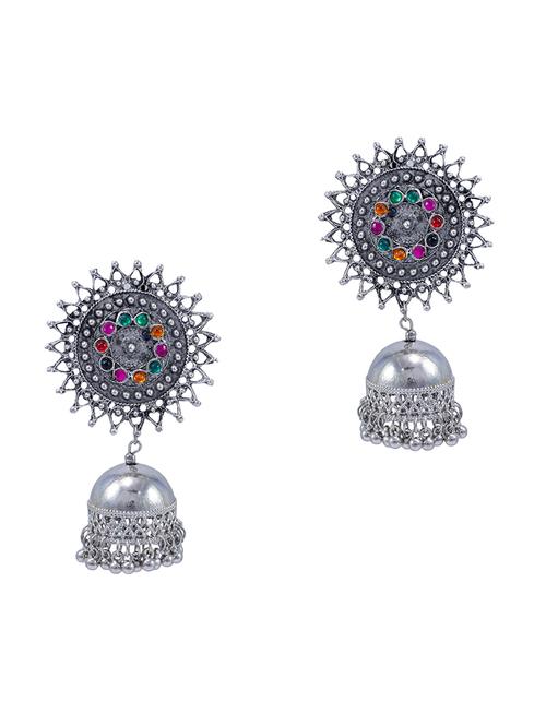 multi colored metal jhumka earring - 18232091 - Standard Image - 0