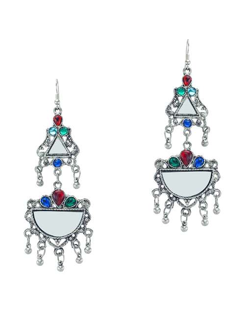 multi colored metal drop earring - 18232210 -  Standard Image - 0