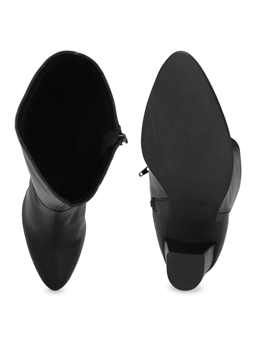 black pu knee length  boots - 18232898 -  Standard Image - 3