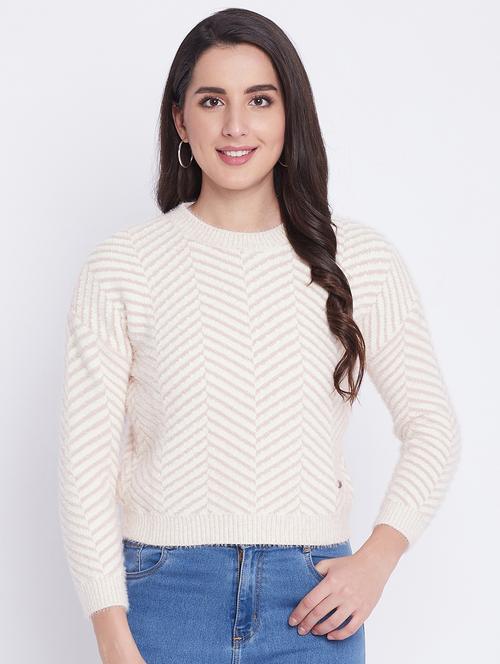 round neck chevron pullover - 18232924 - Standard Image - 0