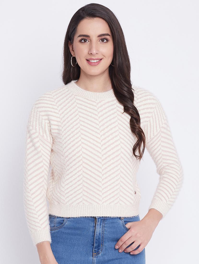round neck chevron pullover - 18232924 - Zoom Image - 0