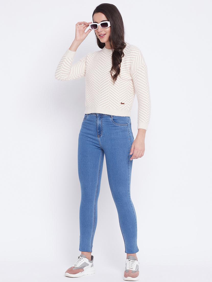 round neck chevron pullover - 18232924 - Standard Image - 3