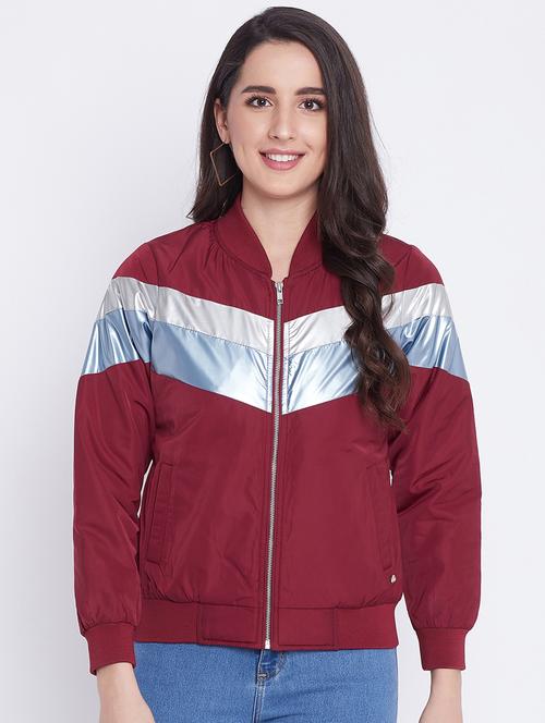 red color block jacket - 18232939 - Standard Image - 0