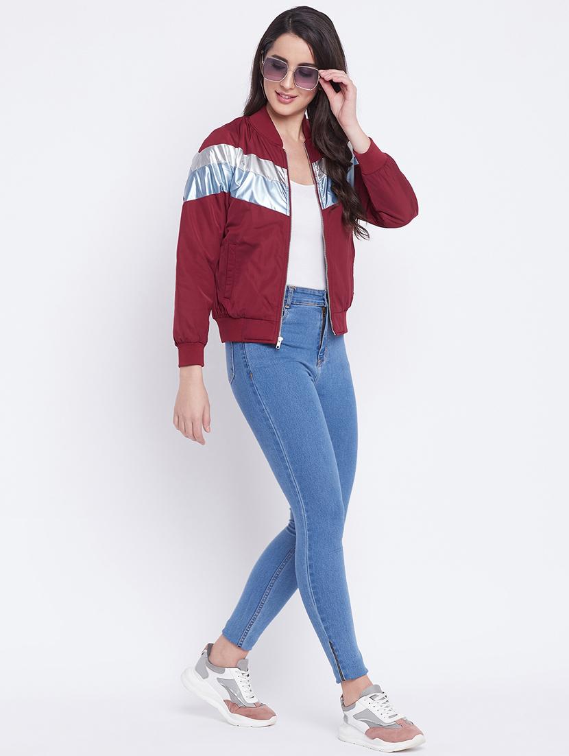 red color block jacket - 18232939 - Standard Image - 3