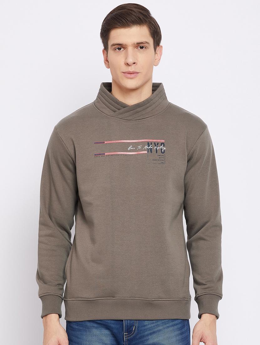 brown chest print sweatshirt - 18233000 - Zoom Image - 0