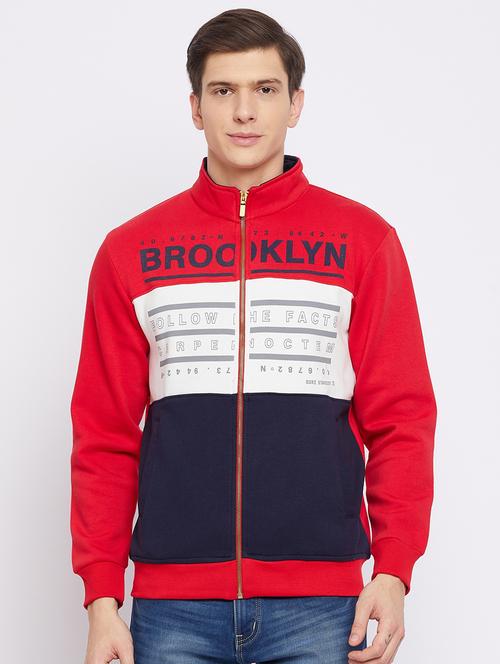 red cut & sew sweatshirt - 18233011 - Standard Image - 0