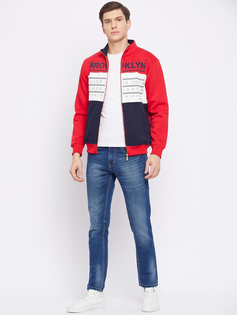 red cut & sew sweatshirt - 18233011 - Standard Image - 3