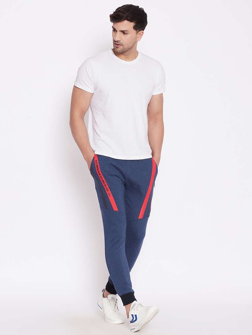 navy blue solid full length track pant - 18233032 -  Standard Image - 3