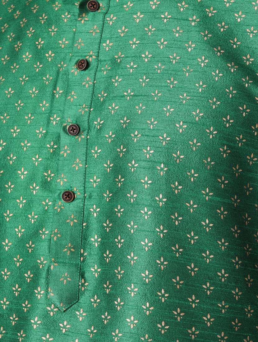 men printed kurta churidar ethnic wear set - 18233551 - Standard Image - 3