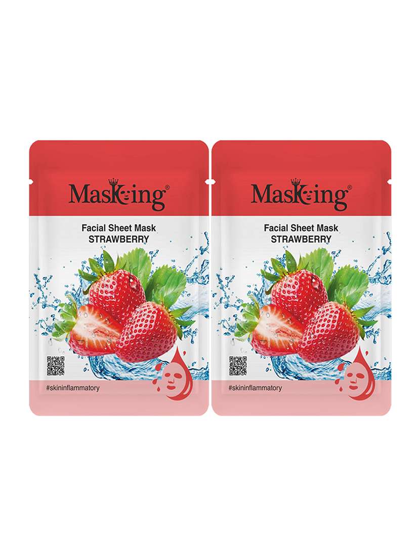 masking beauty facial sheet mask strawberry 20ml each (pack of 2) - 18234495 - Zoom Image - 0
