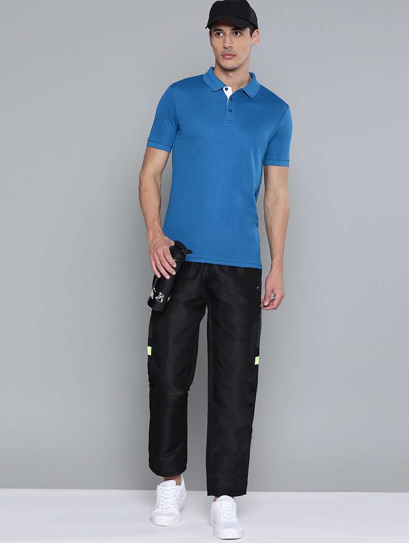men blue solid polo t-shirt - 18235201 - Standard Image - 3