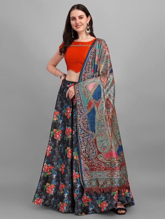 floral print flared lehenga - 18236655 - Zoom Image - 0