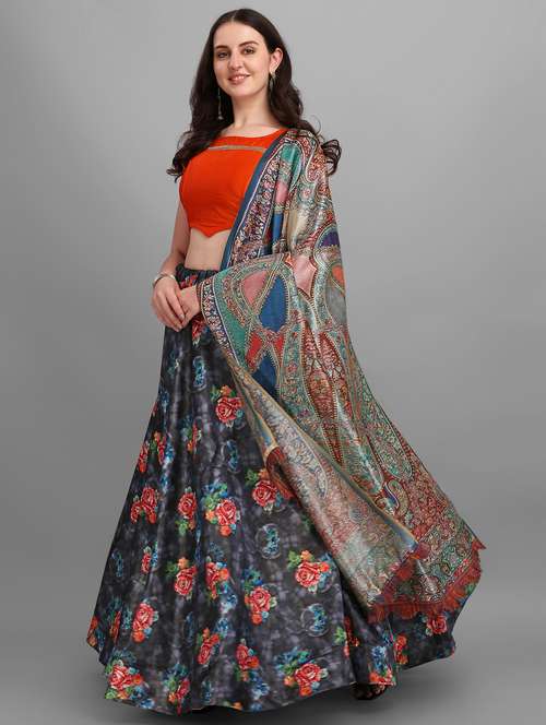 multi colored printed flared lehenga - 18236698 - Standard Image - 0