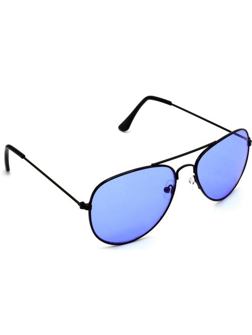 hrinkar men women boys & girls aviator &  sunglasses black frame, blue lens (medium) - 18239131 -  Standard Image - 0