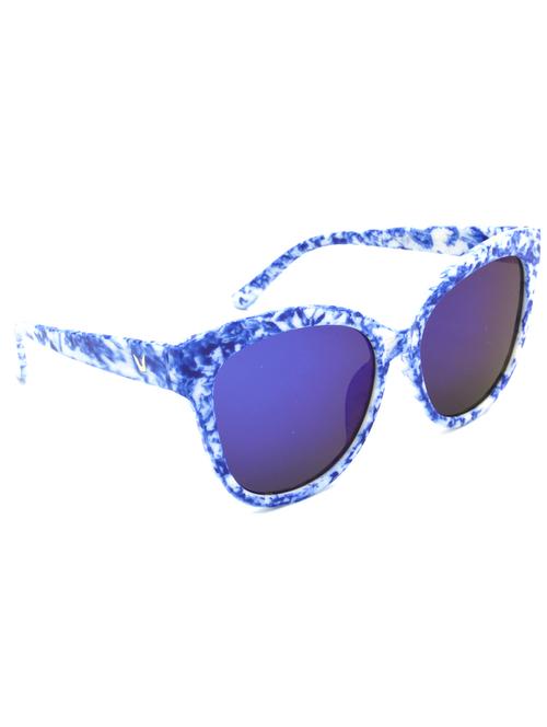 hrinkar men women boys & girls round & sunglasses white frame, blue lens (medium) - 18239144 - Standard Image - 0