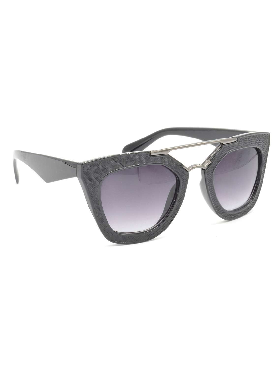 men rectangular sunglasses black frame, grey lens (medium)