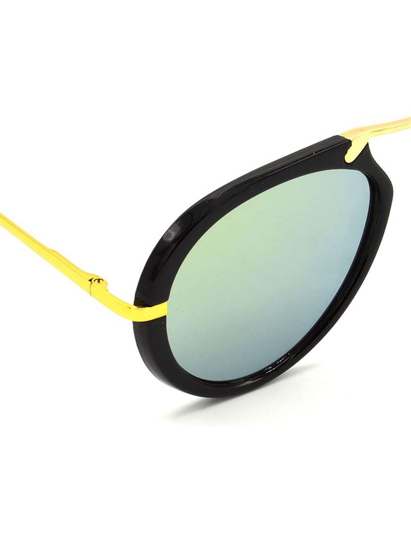 hrinkar men women boys & girls wrap-around &  sunglasses black frame, blue lens (medium) - 18239197 -  Standard Image - 3