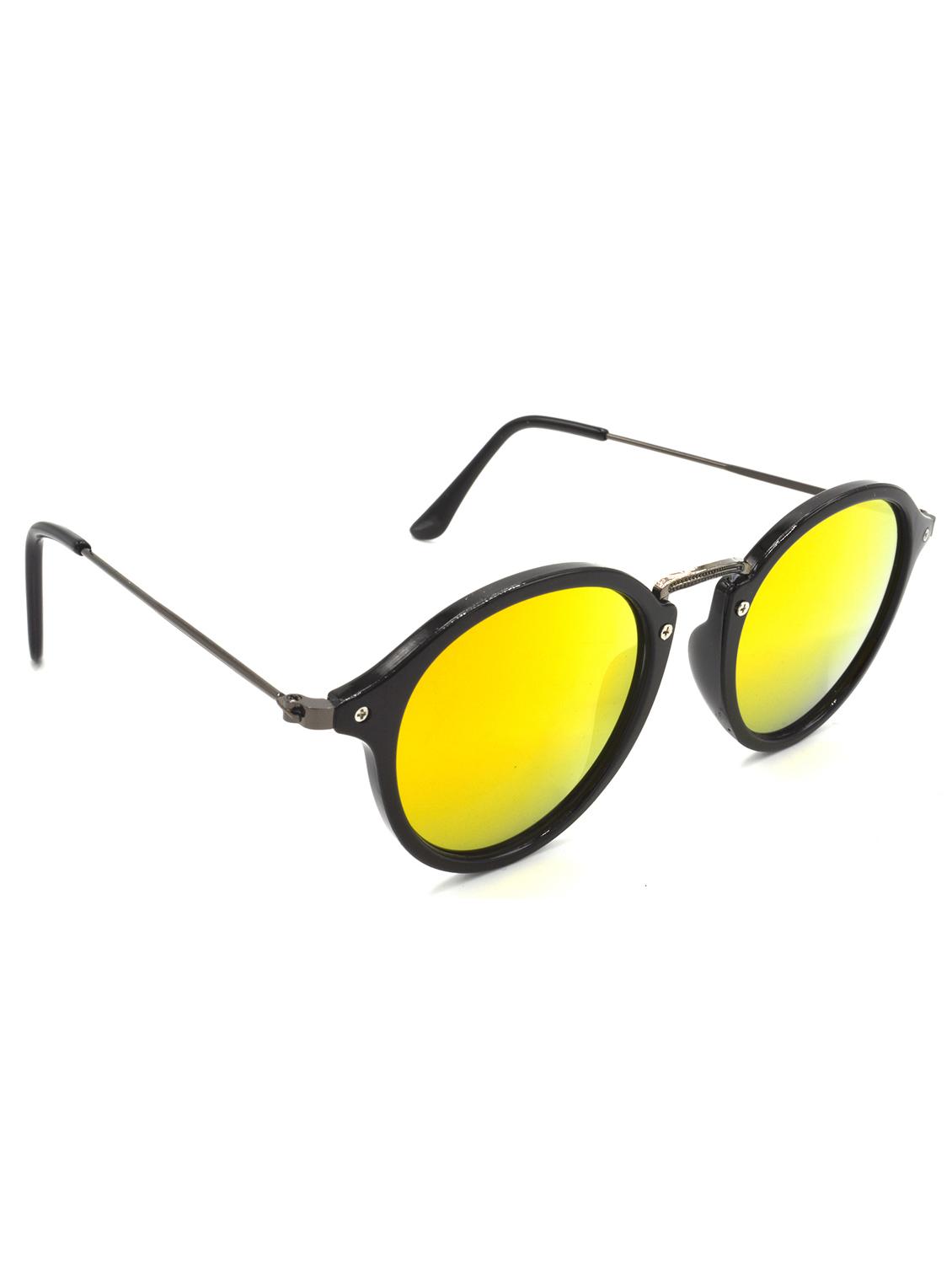 hrinkar men women boys & girls round &  sunglasses golden frame, blue lens (medium) - 18239204 -  Zoom Image - 0