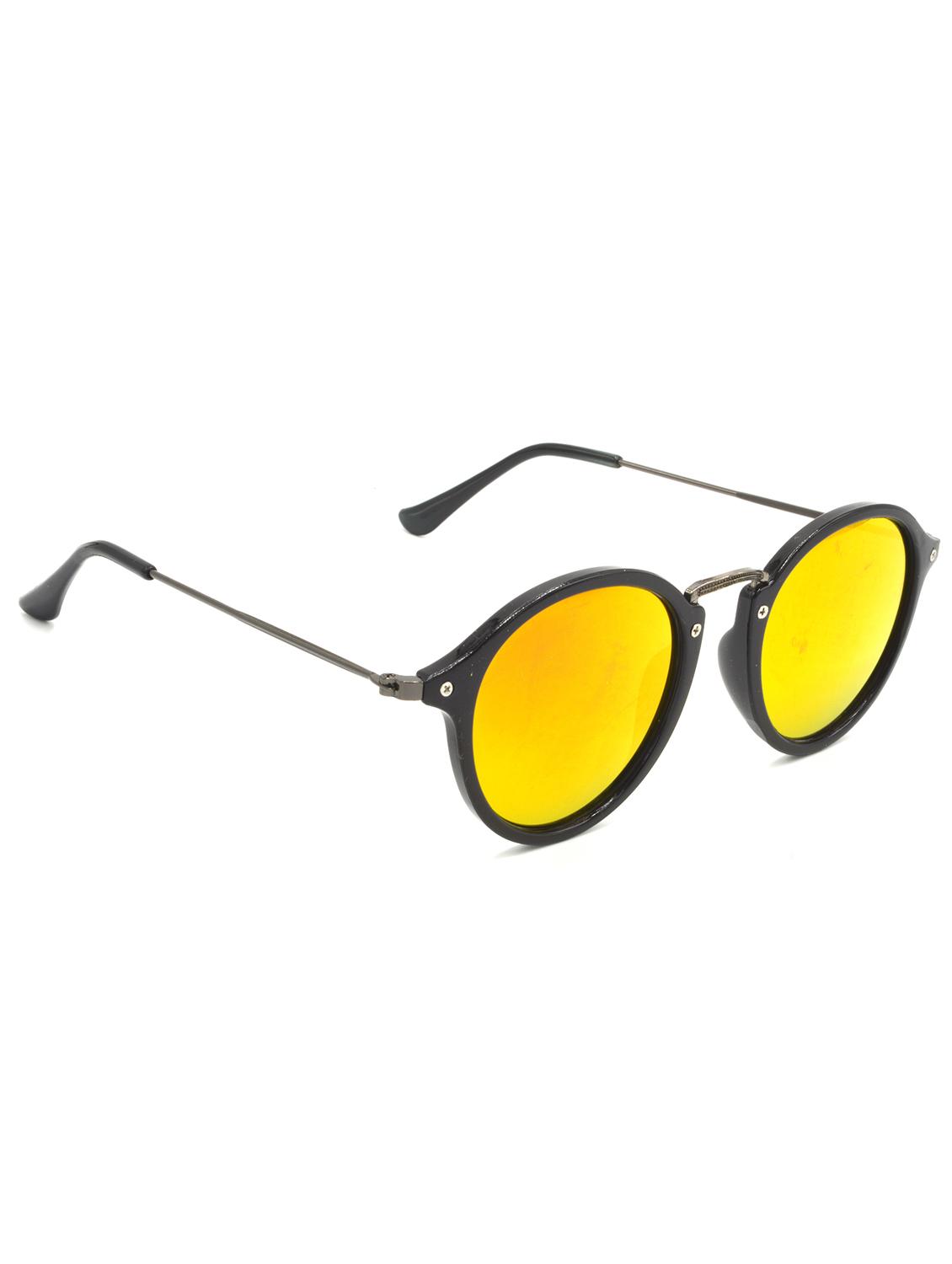 hrinkar men women boys & girls round & sunglasses golden frame, blue lens (medium) - 18239206 - Zoom Image - 0